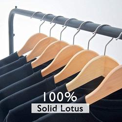 StorageWorks 20-Pack Solid Wooden Suit Hangers, Coat Wood Hangers, Natural Finish