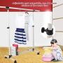 Shwk Collapsible Single Rail Adjustable Clothes Hanger Rolling Garment Rack Duty Rail