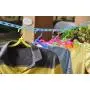 Zentto 10 Pcs Portable Folding Clothes Hangers with Anti-Slip Groove Color Plastic Bathroom Wardrobe Closet Drying Rack for Travel, Hiking, Camping