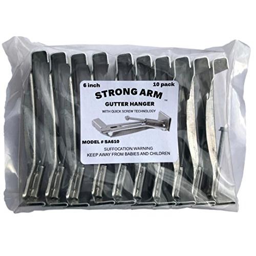 Quick Screw 6" 10 Pack Heavy Duty Hidden Rain Gutter Bracket Hook Hangers With Clip