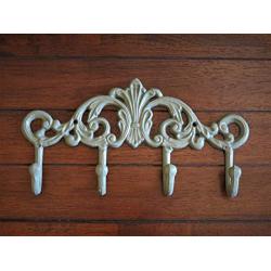 Farmhouse Style Entrance Hook Rack, Bathroom Towel Hanger, Sage Green or Pick Color, Handpainted Cast Iron