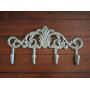 Farmhouse Style Entrance Hook Rack, Bathroom Towel Hanger, Sage Green or Pick Color, Handpainted Cast Iron