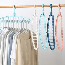 CLFAF Hanger Organizer, Multifunctional Clothes Hangers Plastic Non Slip Magic Hangers 360° Swivel Hooks for Shirts Camisole-White 6-Pack