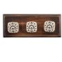Indianshelf Handmade 1 Artistic Vintage Black Wooden Square Rail Hooks Hangers/Towel Holder Kitchen