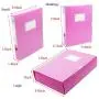 H&W 3 Pack, A4 Storage Archives Cases File Boxes Plastic with Lid, Boxes File, Height 35 55 75mm, Rose Red (WG3-Z2)