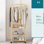 Cxjff Floor Standing Coat Rack Multifunction Hanger Clothes 4 Hooks Shoes Shelves Easy Install, Bamboo, 3 Sizes (Color : Wood Color, Size : 60x37.5x164cm)