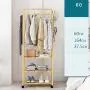 Cxjff Floor Standing Coat Rack Multifunction Hanger Clothes 4 Hooks Shoes Shelves Easy Install, Bamboo, 3 Sizes (Color : Wood Color, Size : 60x37.5x164cm)