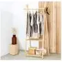 QPSGB Simple Fashion Solid Wood Coat Rack, Floor Hanger Bedroom Creative Clothes Rack, Home Hanger Simple Living Room Wooden Coat Rack (Color : Wood, Size : Double Layer)