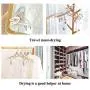 Travel Hangers Folding Hangers with 8 Clips Portable Clothes Hangers, Non-Slip, Lightweight for Home and Travel, 4 PCS
