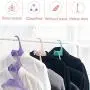 ACIOOCO Stack Clothes Hangers with Cascading Hooks Space Saving Non Slip Ideal for Coat Sweater Jackets Skirts Shirts Suit Hanger Wide Shoulder Plastic Hanger Storage Organizer