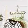 10pcs Random Color Magic Rotate Clothes Hanger Holder Storage Stand 9 Holes Plastic Support Drying Rack Wardrobe Finishing Space Saving Organizer