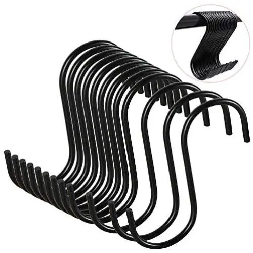 12 Pack 3.5 inch Heavy Duty (30lb MAX) S Shaped Hooks Hanging Hangers Hooks Black Hanging Hook Anti-Rust Hanging Hook for Hanging Pans Pots Bags Towels 12 Pack 3.5 inch Heavy Duty (30lb MAX) S Shaped Hooks Hanging Hangers Hooks Black Hanging Hook Anti-Rust Hanging Hook for Hanging Pans Pots Bags Towels