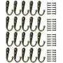 22pcs Vintage Retro Bronze Robe Hooks Wall Mounted Single Key Hook Hangers with 48pcs Screws 22pcs Vintage Retro Bronze Robe Hooks Wall Mounted Single Key Hook Hangers with 48pcs Screws