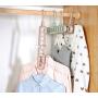 Inluever Clothes Hanger, Multi-Function Plastic Clothes Hangers, Folding Coat Hanger, Nine-Hole Hanger, 4 Packs