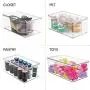 mDesign Stackable Closet Plastic Storage Bin Boxes with Lid - Container for Organizing Mens and Womens Shoes, Booties, Pumps, Sandals, Wedges, Flats, Heels and Accessories - 5" High, 4 Pack - Clear