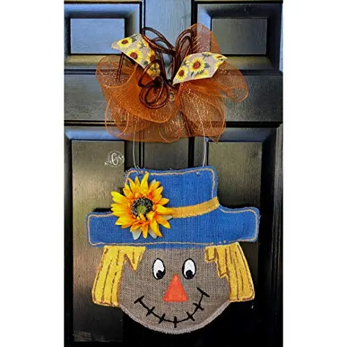 Scarecrow Door Hanger- Scarecrow Burlap Door Hanger- Fall Door Hanger- Fall Burlap Door Hanger Scarecrow Door Hanger- Scarecrow Burlap Door Hanger- Fall Door Hanger- Fall Burlap Door Hanger