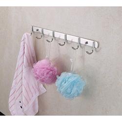 Home Hook Coat and Hat Rack | 6 Dual Hooks | Wall Mount Stainless Steel Coat and Cat Rack for Decorative Home Storage | Entryway Foyer Hallway Bathroom Bedroom