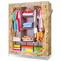 WN - Cloth Wardrobe Dustproof Assembly Folding Combination Cloth Wardrobe Coat Rack Storage Clothes Hanger Folding Storage Cabinet (Color : C)