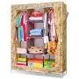 WN - Cloth Wardrobe Dustproof Assembly Folding Combination Cloth Wardrobe Coat Rack Storage Clothes Hanger Folding Storage Cabinet (Color : C)