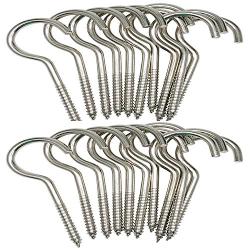 AxeSickle 3 Inch Heavy Duty Large Screw Hook Ceiling Hook Cup Hook Silver 20 Pcs
