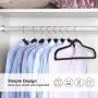 SONGMICS Hangers, 50 Pack Plastic Coat Hangers, Space Saving Clothes Hanger with Non-Slip Stripe and 360° Swivel Hooks, 0.2 Inch Thickness, Black UCRP50B