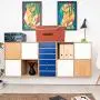 Zonyon Storage Bin with Lid, Fabric Foldable Storage Cube Box,Closet Organizer,Nursery Hamper Basket with Handle for Home, Entryway, Bedroom, Playing Room, Office, Living Room,Orange,2 Packs