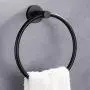 Hand Towel Ring, APLusee Stainless Steel Swivel Kitchen Towel Hanger, Modern Round Bathroom Hardware Space Saver, Matte Black Hand Towel Ring, APLusee Stainless Steel Swivel Kitchen Towel Hanger, Modern Round Bathroom Hardware Space Saver, Matte Black