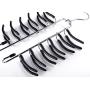 Frank Pressie Heavy Duty Pants Hangers Space Saving Non Slip Skirt Hanger Open Ended Pant Organizer Clothes and Multifunctional Tie Rack for Belts Pack of 3