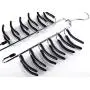 Frank Pressie Heavy Duty Pants Hangers Space Saving Non Slip Skirt Hanger Open Ended Pant Organizer Clothes and Multifunctional Tie Rack for Belts Pack of 3