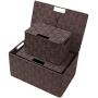 Sorbus Storage Boxes Woven Basket Bin Container Tote Cube Organizer Set Stackable Storage Basket Woven Strap Shelf Organizer Built-in Carry Handles (Lid Bins - 3 Pack, Chocolate)