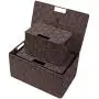 Sorbus Storage Boxes Woven Basket Bin Container Tote Cube Organizer Set Stackable Storage Basket Woven Strap Shelf Organizer Built-in Carry Handles (Lid Bins - 3 Pack, Chocolate)