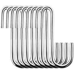 Vandorla 12 Pack S Hooks Heavy Duty S Shaped Hanging Hooks, S Hooks Hanging Hangers for Closet, Bags, Towels, Kitchenware Pots Utensils, S Hook for Bathroom Kitchen Garden, 2.76 inch