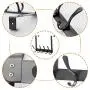 SKOLOO Over The Door Hook Rack, 5 Door Hanger Hooks for Clothes Towels Coat, Over The Door Coat Rack (Black)
