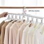 Ice-Beauty-ukzy Foldable Clothes Hangers with Hooks,8 in 1 Magic Clothes Hanger Plastic Wardrobe Organizer Rack Multifunctional Space Saving Closet Organizer Green2 Packs