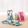 Creatiee 2 Pack Folding Portable Travel Clip, Drip Drying Hanger Rack with 12 Clips for Clothes Socks Underwear - Windproof & Space Saving (Light Blue + Light Purple)