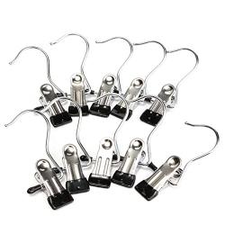 6 Pcs Stainless Steel S Shape Non-slip Clothes Coat Pants Hanger Clips Laundry Clothes Trousers Hanging Hook Clips Pins Boots Clothes Pegs