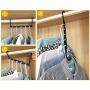 QsQueen Magic Clothe Hanger Pack of 10 Space Saving Clothes Hangers Multi Functional Metal and ABS Plastic Closet Organizer Hanger for T-Shirts, Blouses, Pants and Coats