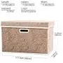 Prandom Large Stackable Storage Bins with Lids Fabric Decorative Storage Boxes Cubes Organizer Containers Baskets with Cover Handles Divider for Bedroom Closet Living Room 17.7x11.8x11.8 Inch 2 Pack