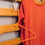 HANGERWORLD 20 Orange 16inch Plastic All Purpose Coat Clothes Garment Pant Skirt Bar Hangers Loop Hooks