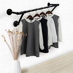 MZGH ISLAND Wall Mount Industrial Vintage Clothing Store Coat Rack, Wall Hanging Pipe Shelves,Clothes Display Stand,Hanging Storage Garment Rack,Towel Rack (31.5 in)