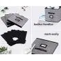 Onlyeasy Foldable Cloth Storage Cubes with Label Holders - Fabric Storage Bins Baskets Organizers for Home Office Nursery Cubby with Dual Leather Handles, 13&quotx15&quotx13", 4 Pack Black, MXABXL04PLP