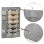 Dual-Sided Hanging Closet Organizer for Underwear, Stocking, Bra and Sock, Multifunctional 36 Mesh Pockets & 360 Degree Rotating Metal Hanger (Grey)