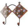 Indianshelf Handmade 1 Artistic Vintage Brown Ceramic Floral Key Hooks Holders/Wall Hooks for Towels Indianshelf Handmade 1 Artistic Vintage Brown Ceramic Floral Key Hooks Holders/Wall Hooks for Towels