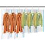 MRS BAG Hanging Vacuum Storage Bags 6 Pack (3Jumbo(57x27.6) + 3Short(41.3x27.6)) Space Saver Bag Dress Cover with Hook for Coats, Jackets, Clothes & Closet Storage - Hand Pump Included