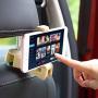 Car Headrest Hook with Phone Holder Seat Back Hanger for Bag Handbag Purse Grocery Cloth Portable 2in1 Multifunction Clips Hook (Beige)