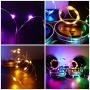 Upgraded Solar Mason Jar Starry String Light Lids 10 Pack 20 LED Fairy Firefly Light Inserts with 10 Hangers Waterproof and Rust Resist for Patio Lawn Garden Wedding Lantern Decor (5 Colors)