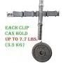 Not Yet Another Mop and Broom Holder, 2 Hangers Pack, 3 Sliding Grippers + 4 Hooks Each, Extra Space in Between, Clips Hold Everything Better Than Rollers, Wall Mount on Aluminum Rack by 2 Screws Only