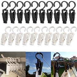 EigPluy Laundry Hooks Clip,Super Strong Plastic Swivel Hanging Curtain Clips Clothes Pins,4.3 Inches Beach Towel Clips for Beach/Lounge Chairs - Keep Your Towel, Clothes Hangers from Blowing Away