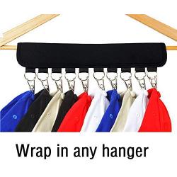 Sbyda Cap Organizer Hanger, Baseball Cap Holder, Closet Hat Organizer with 10 Stainless Steel Clips, Change Your Cloth Hanger to Cap Organizer Hanger - Keep Your Hats Cleaner Than a Hat Rack (Black)