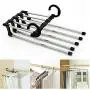 5pcs Color Random 5 in 1 Pant Rack Shelves Stainless Steel Clothes Hangers Multi-Functional Wardrobe Magic Hanger